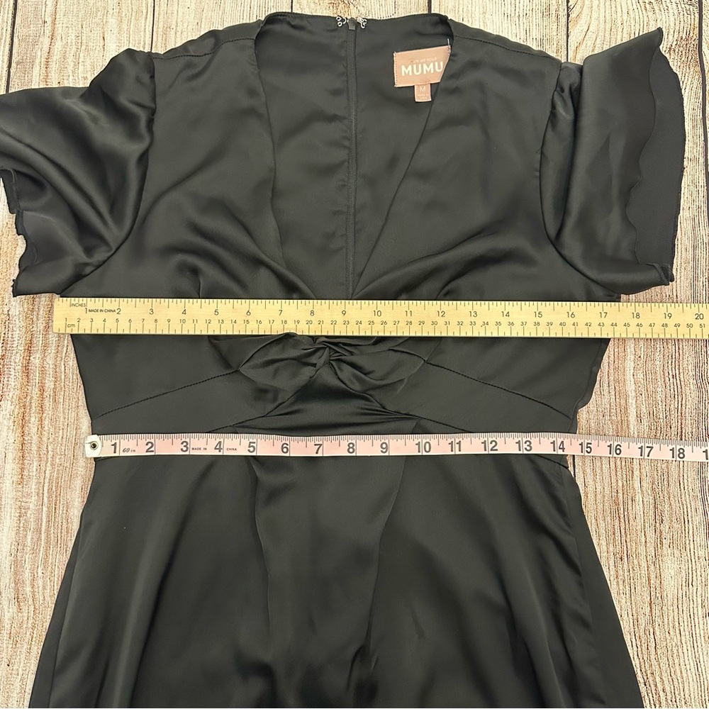 Show Me Your Mumu Rome Twist Gown Black Medium Evening Formal Silky Wedding - Picture 7 of 10